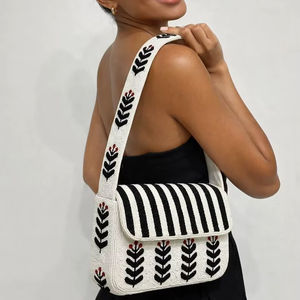 Bolso de mano de verano con cuentas para mujer, bolsos de playa tejidos a mano, bolso de señora, regalo, bolso cruzado bordado - Product Image 1