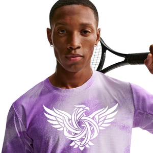 Camiseta Gráfica de Algodón Morado para Hombre, Cuello Redondo, Manga Corta, Corte Regular, Suave y Transpirable, Estampada, Venta al por Mayor, Talla X - Product Image 3