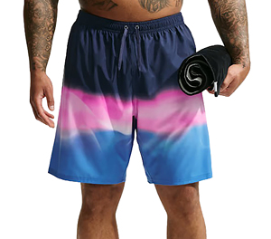 Wholesale Men's Hot Shorts Swim Shorts Lightweight Fast Dry Beachwear Floral Pattern Colored Wash - Product Image 4