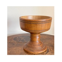 Bol sur piédestal en bois sculpté, résistant à la chaleur, jetable, rustique, pour fruits, collations, desserts, table de salle à manger