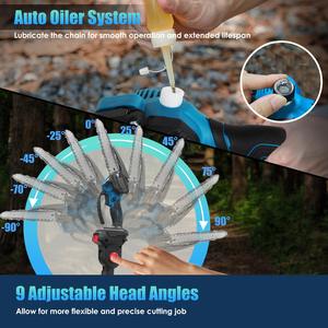Sierra de poste eléctrica inalámbrica con baterías de 21V 3.0Ah, 1 pieza, Mini postes de extensión de motosierra, longitud ajustable, interruptor de seguridad para engrasador automático para - Product Image 1