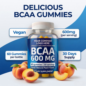Private Label BCAA Gummies 600mg Vegan Amino Acid Dietary Supplement OEM Bulk Supplier - Product Image 3