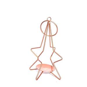Porte-bougie géométrique de haute qualité en or rose avec base étoilée, décoration d'intérieur, porte-bougies pas cher, décoration d'intérieur - Product Image 1