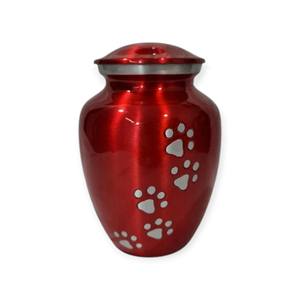 Glossy Emerald Green Pet Keepsake Urn with Silver Paw Print Design for Loving <b>Dog</b> and Cat Memorial Display - Product Image 4