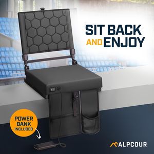 Heated <b>Massage</b> <b>Reclining</b> Stadium <b>Chair</b> with Lumbar Support for Bleachers - Product Image 2