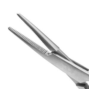 Pinces chirurgicales hémostatiques en titane de haute qualité, courbées et droites, avec système de verrouillage à cliquet - Product Image 2