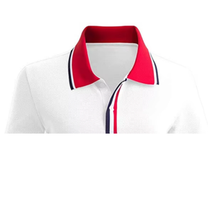 Polo 100% coton à manches courtes, couleur blanche unie, style décontracté, polo de qualité supérieure, vêtement décontracté, t-shirt à col. - Product Image 5