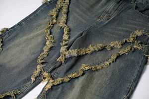 Jeans de Mezclilla Anchos para Hombre, Estilo Punk, Desgastados, de Cintura Alta, para Otoño - Product Image 6