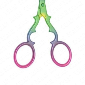Ciseaux de manucure en acier inoxydable arc-en-ciel, lame droite, poignée ronde, poignée en plastique durable, coupe-cuticules de précision, 8,8 cm - Product Image 6