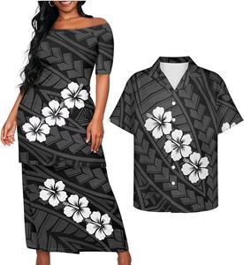 Nouvel ensemble de Puletasi Samoan assorti pour couple, motifs et styles samoans, robe à motifs samoans - Product Image 1