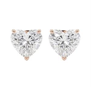 925 <b>Sterling</b> <b>Silver</b> Moissanite Engagement Heart Cut Diamond <b>Stud</b> Earrings Women Designed Engagement Wedding for Womens - Product Image 2