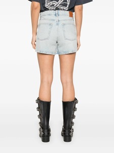 Shorts en jean skinny taille mi-haute pour femme, décontractés d'été avec fermeture boutonnée et broderie - Product Image 3