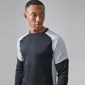 Camisetas de Gimnasio para Hombre, Diseño Nuevo, Ajustadas, Manga Larga, Diseño de Paneles, Cuello Redondo, Elásticas, Diseño de Venta Caliente - Product Image 6