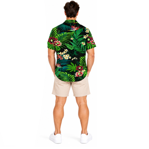 Mens Horn Button Front Vacation <b>Shirt</b> Premium Graphic Print Polyester <b>Resort</b> Holiday Casual Summer Fully Sublimated Anti-Wrinkle - Product Image 6