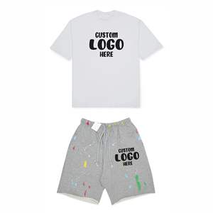 Conjunto de Pantalones Cortos para Hombre de Primera Calidad Personalizados, Estilo Casual, Diseño Holgado, Camisetas de Manga Corta para Hombre, Pantalones Cortos Pintados para Hombre - Product Image 4