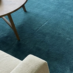Alfombra Abstracta de Lana Tufted Hecha a Mano, Ecológica, Gruesa, Moderna, Color Azul Turquesa, Suave, para Sala de Estar, Contemporánea, Minimalista - Product Image 5