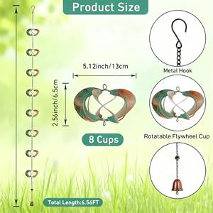 Cadenas de Lluvia Decorativas con Forma de Volante, Ideales para Balcón y <span class=keywords><strong>Terraza</strong></span>, Ayudan a Dirigir el Agua de Lluvia de Forma Decorativa - Product Image 5