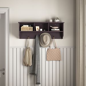 Perchero de Pared de Madera Blanca con 4 Ganchos Dobles para Almacenamiento en la Entrada y la Sala de Estar - Product Image 4