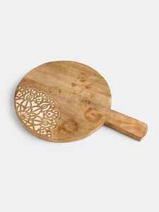 Tabla de Cortar Redonda de Madera Hecha a Mano, Duradera, de Alta Calidad, Tabla para Servir Queso, Bloques de Cortar Duraderos y Fáciles de Usar - Product Image 3