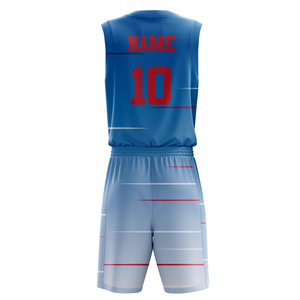 Ensembles d'uniformes de basketball, maillots en mesh respirant, shorts de sport, impression par transfert thermique, nom d'équipe personnalisé, 100% polyester - Product Image 2