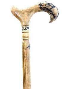 Canne de marche pliable en bois massif artisanal de qualité supérieure, réglable, portable, pour la randonnée, l'escalade, la marche quotidienne, en 3 sections - Product Image 1