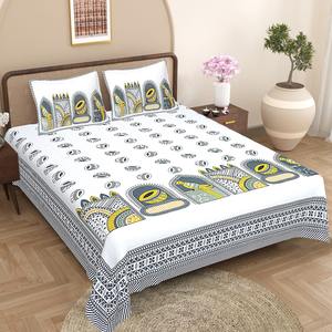 Ensemble de draps et de taies d'oreiller en coton, vente en gros, 100% coton naturel, imprimé à la main, draps de lit king size, ensemble de literie fait main - Product Image 1