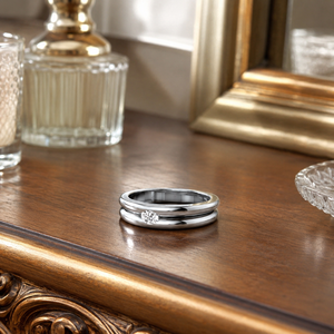 Anillo de Boda Solitario con Diamante Real de 0.10TCW |   Anillo de Compromiso de Oro Blanco Sólido de 14K para Mujer, Joyería Fina, Regalo - Product Image 4