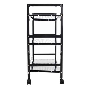Carrello portaoggetti multifunzionale nero a 3 livelli allargato - Product Image 3