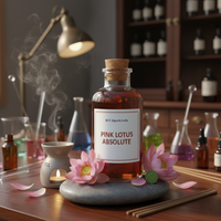 Huile absolue de lotus rose pur, Nelumbo Nucifera, qualité thérapeutique, ingrédient de parfumerie florale naturelle, extrait par solvant