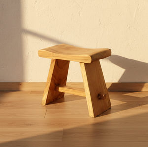 Hye Eco-Friendly Durable Wooden <b>Stool</b> Made Solid Teak Wood Natural Finish Modern Minimalist Design for Living Room Bedroom Hotel - Product Image 5