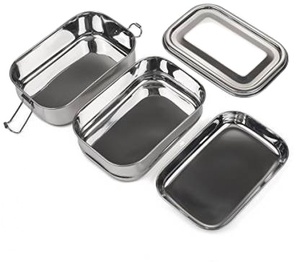 2024 Best Wholesale Prices Top Seller Vintage Double Decker Stainless Steel Bento Tiffin Box <b>Office</b> Adult Rectangle Food - Product Image 6