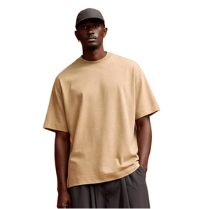 เสื้อยืดโอเวอร์ไซส์ผู้ชาย สีพื้น ผ้าฝ้าย คอกลม แขนสั้น สไตล์ลำลอง สตรีทแวร์ ทรงพอดีตัว ผ้าเจอร์ซีย์ถัก - Product Image 1