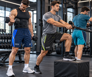Shorts de sport pour hommes avec poches - Bleu marine, gris, rouge, noir et six autres couleurs - Fabricant de vêtements de sport et d'articles de plein air - Product Image 5