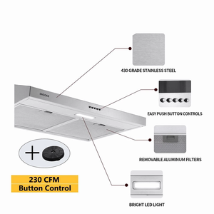 30 K-i-t-c-h-e-n U-n-d-e-r C-a-b-i-n-e-t R-a-n-g-e H-o-o-d To-p/R-e-a-r V-e-n-t 230C-F-M 3-S-p-e-e-d w/L-E-D N-e-w (ชุดอุปกรณ์ครัวใต้ตู้แบบมีฮูดดูดควันพร้อมพัดลมดูดอากาศด้านบน/ด้านหลัง รุ่น 230C-F-M 3 ระดับความเร็ว พร้อมไฟ LED รุ่นใหม่) - Product Image 1