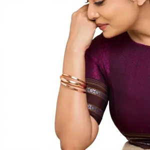 Pure Copper Pebble Hammered <b>Stacked</b> Bangle Therapy <b>Bracelet</b> Fashionable Metal Jewelry Exquisite Design - Product Image 3