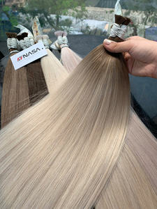 Precio al por mayor extensiones de cabello a granel 100% cabello vietnamita 1 paquete 100 gramos colores claros Super doble dibujado 70 cm recto Natural - Product Image 3