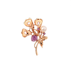 Floral Crystal Brooch Pin for Hijab Wedding Accessories Gold Plated Pearl - Product Image 2