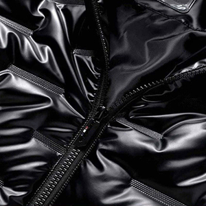 Veste matelassée à capuche noire pour homme, fermeture éclair, coupe-vent, manteau d'hiver décontracté, rembourrage en polyester, longueur normale - Product Image 5