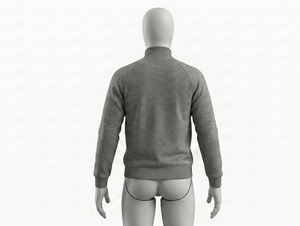 Men's Gray Knitted Zip-Up <b>Racer</b> <b>Jacket</b> Stand Collar Casual Breathable Autumn Wear Regular Fit - Product Image 3