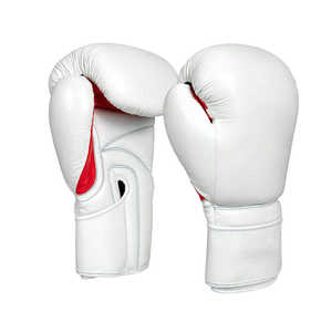Gants de boxe d'entraînement en gros, rembourrage en mousse haute densité, fermeture à lacets, logo personnalisé, cuir véritable, pour l'extérieur - Product Image 2