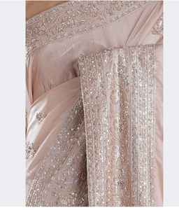 Saree en soie organza pure avec fil Zari paillettes travail et style indien - Product Image 1