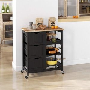 Carrello Portaoggetti Moderno per Cucina, Design Regolabile in Quercia, Acciaio al Carbonio, Plastica e Vetro - Product Image 1