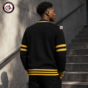 Wholesale Alpha | Phi Embroidery Fraternity Men's Acrylic Breathable Winter <b>Cardigan</b> | Custom Style <b>Cardigan</b> Sweater - Product Image 2