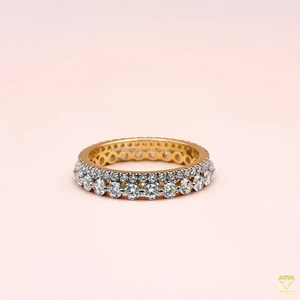 <b>Emerald</b> Cut Moissanite Diamond Vintage Prong Set Full Eternity Wedding Band <b>Ring</b> in 925 Sterling <b>Silver</b> Stackable Anniversary - Product Image 3