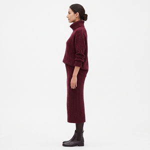 Conjunto de Suéter Tejido y Falda Midi para Mujer, Elegante Conjunto de Dos Piezas, OEM, ODM, Venta al Por Mayor, Logotipo Personalizado de Fábrica - Product Image 2
