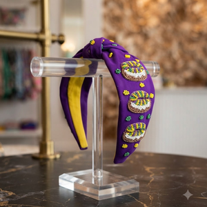 Serre-tête perlé noué personnalisé pour le Mardi Gras, accessoire de mode pour cheveux, serre-tête perlé personnalisé pour femme, idéal pour les fêtes – Vente chaude - Product Image 4