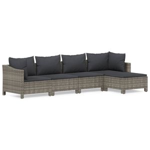 Conjunto de Muebles de Jardín Grandes en Ratán Sintético Gris con Acero con Recubrimiento en Polvo, Elegantes Muebles de Exterior - Product Image 2