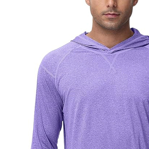 Sudadera con Capucha Morada de Manga Larga para Hombre, Protección Solar UPF 50, Impermeable, de Secado Rápido, de Poliéster, para Pesca, con Estampado, para Adultos - Product Image 3