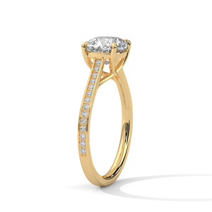 แหวนเพชรทรงรีทอง 14K เพชรเพาะเลี้ยงในห้องปฏิบัติการ ประดับเพชรแบบ Pave สำหรับผู้หญิง - Product Image 2