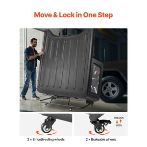 Carrello Portaoggetti Robusto e Mobile con Tetto Rigido, 3 Fori Regolabili, Imbottitura Morbida Rinforzata, Scaffali da Garage con Tetto Rigido - Product Image 5